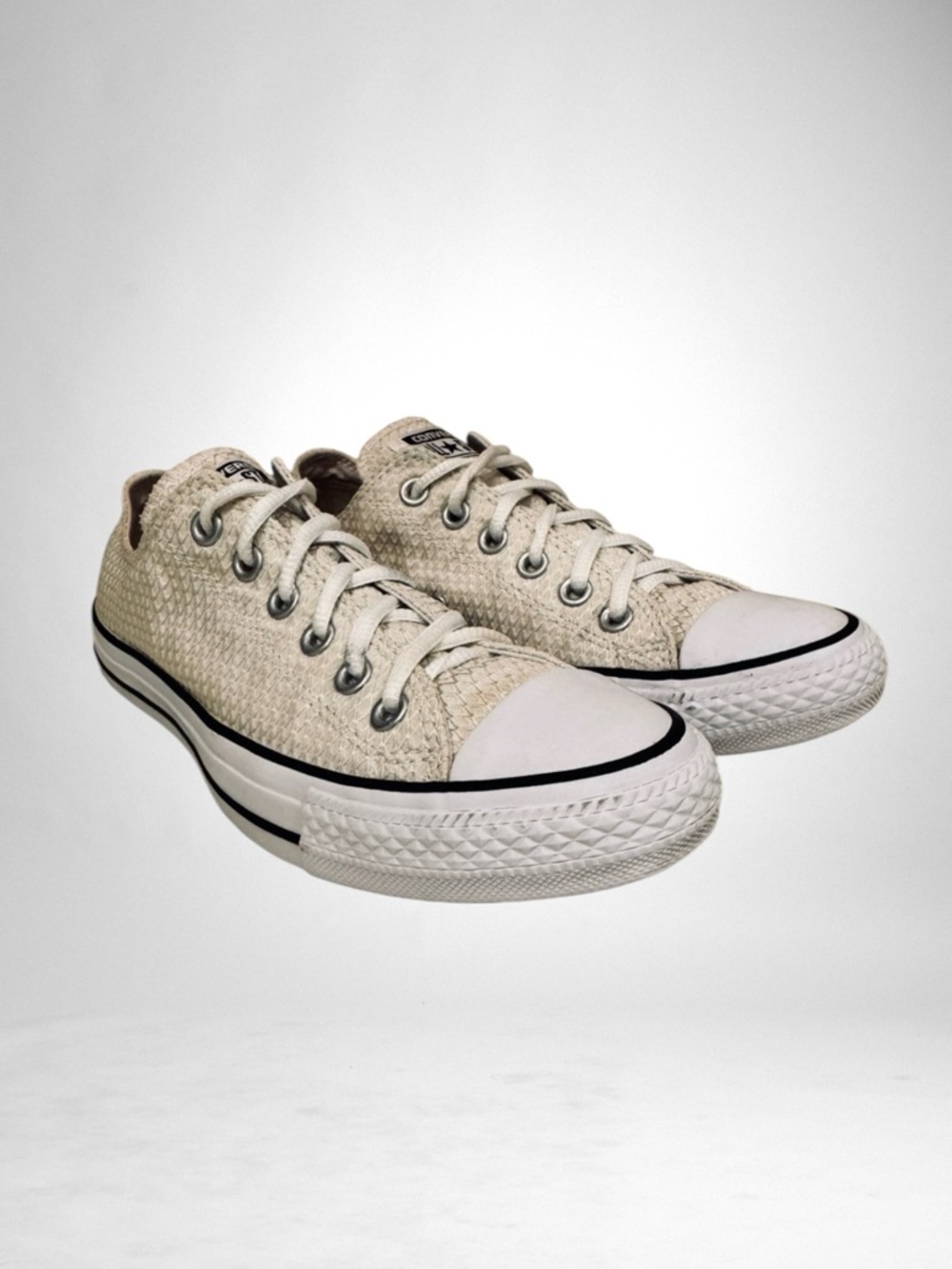 Converse Cream Waffle Print Textile Sneakers - Picture 1 of 16